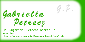 gabriella petrecz business card